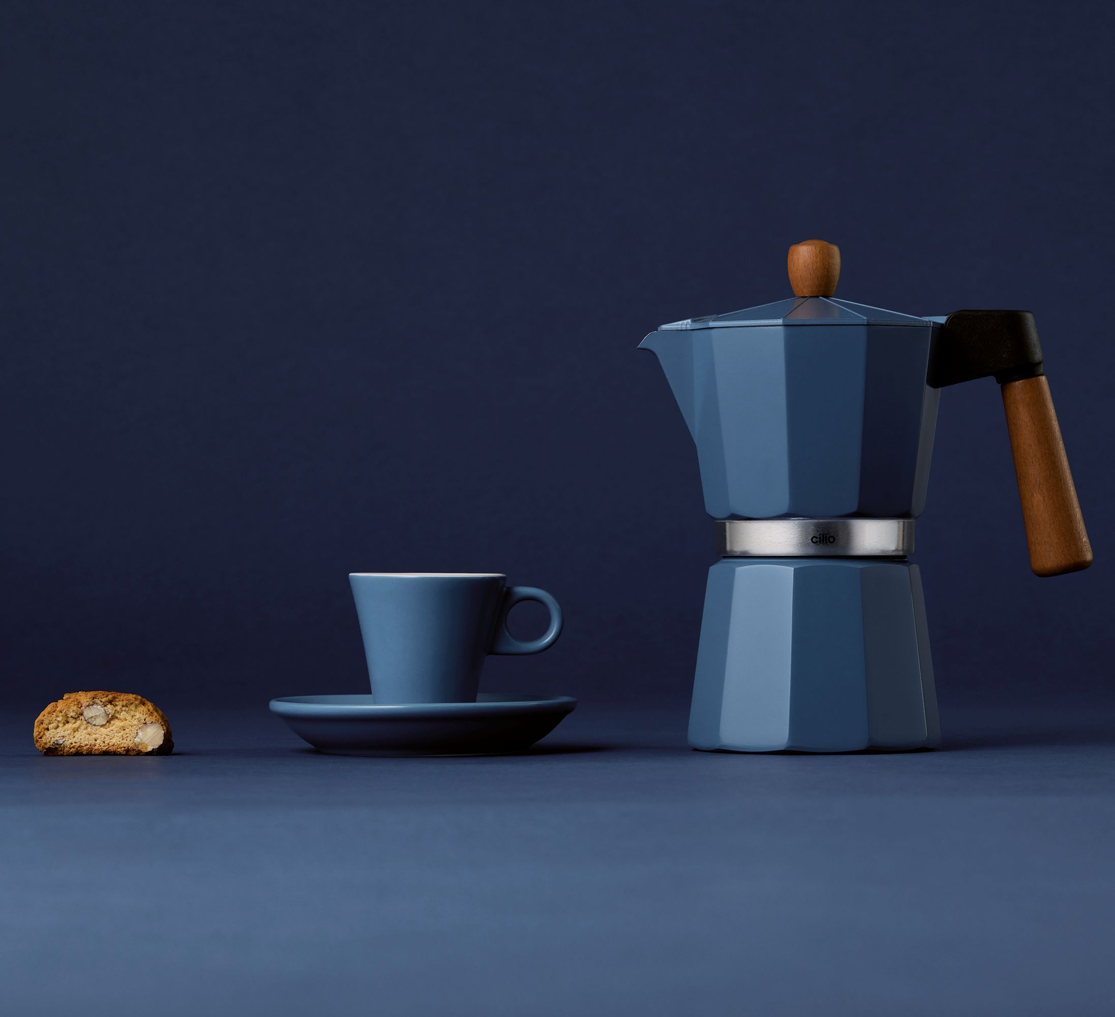 215496 NAPOLI presso šálek s podšálkem 40 ml modrý Cilio (4)